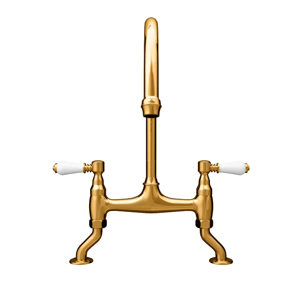 Chatsworth Antique Gold Traditional Bridge Lever Kitchen Sink Mixer 7 Chatsworth Antique Gold Traditional Bridge Lever Kitchen Sink Mixer - Image 5