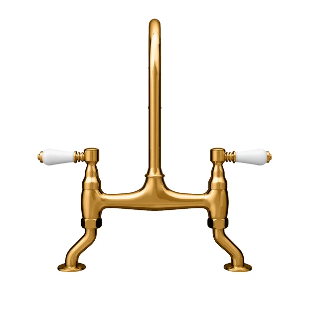 Chatsworth Antique Gold Traditional Bridge Lever Kitchen Sink Mixer 8 Chatsworth Antique Gold Traditional Bridge Lever Kitchen Sink Mixer - Image 6
