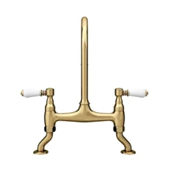 Chatsworth Gold Traditional Bridge Lever Kitchen Sink Mixer