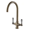 Chatsworth Antique Brass Dual-Lever Traditional Kitchen Tap -Espaces Bain Shop chtktmab l