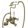 Burlington Gold Claremont Wall Mounted Bath Shower Mixer -Espaces Bain Shop cl17qtgold l