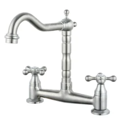 Britannia Classic Bridge Sink Mixer - Brushed Nickel 7 Britannia Classic Bridge Sink Mixer - Brushed Nickel -Espaces Bain Shop clbm5 d1