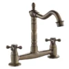 Britannia Antique Brass Classic Bridge Sink Mixer -Espaces Bain Shop clbm7nl