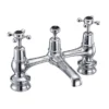 Burlington Claremont Regent Black Bridge Basin Mixer With Plug & Chain Waste -Espaces Bain Shop clr10bla l