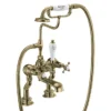 Burlington Gold Claremont Regent Deck Mounted Bath Shower Mixer -Espaces Bain Shop clr15qtgold l
