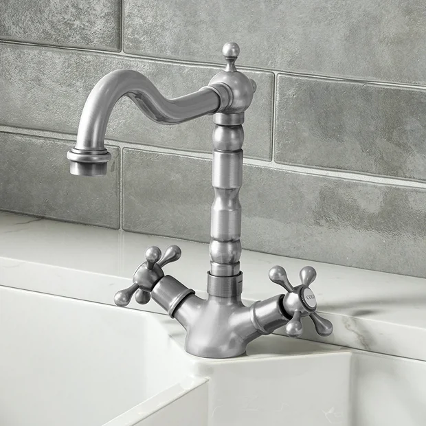 Britannia Classic Mono Sink Mixer - Brushed Nickel 4 Britannia Classic Mono Sink Mixer - Brushed Nickel - Image 2