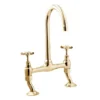 Deva Coronation Bridge Sink Mixer W/ Swivel Spout - Gold -Espaces Bain Shop cr305501l