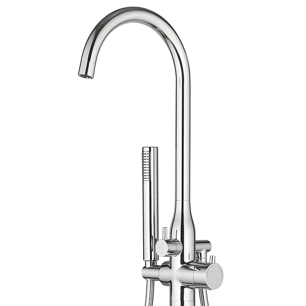 Venice Modern Thermostatic Floor Mounted Freestanding Bath Shower Mixer - Chrome 3 Venice Modern Thermostatic Floor Mounted Freestanding Bath Shower Mixer - Chrome