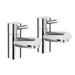 Cruze Contemporary Bath Pillar Taps - Chrome