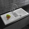 Reginox Elbe Traditional Dual Lever Kitchen Tap Mixer - Chrome -Espaces Bain Shop elbe d1