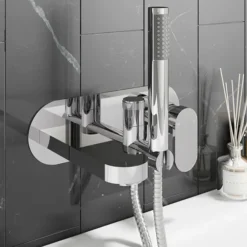 Elite Wall Mounted Bath Shower Mixer Tap + Shower Kit -Espaces Bain Shop eli002 d1