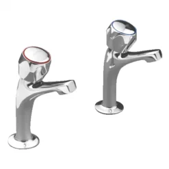 Franke F1083 Sink Pillar Taps With Fluted Handles