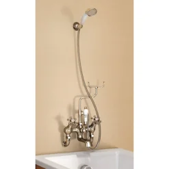 Burlington Anglesey Angled Wall Mounted Bath Shower Mixer With Shower Hook -Espaces Bain Shop h335an