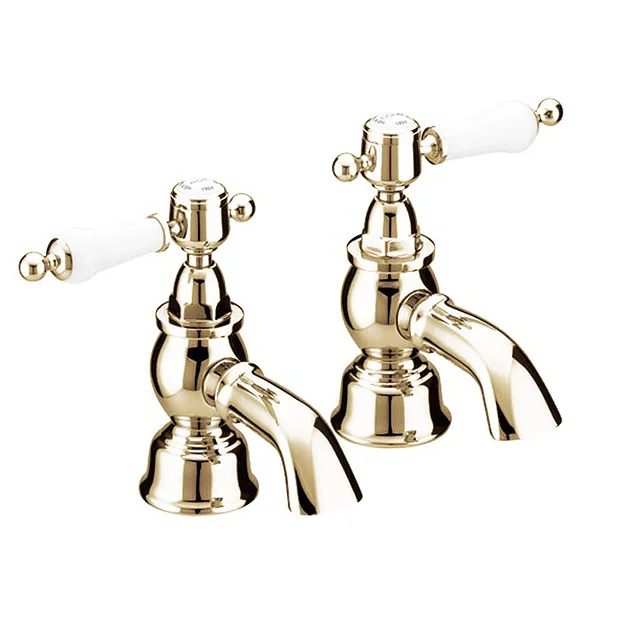 Heritage - Glastonbury Bath Pillar Taps - Vintage Gold 3 Heritage - Glastonbury Bath Pillar Taps - Vintage Gold