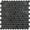 Hex Black Mosaic Tile Sheet - 301 X 297mm -Espaces Bain Shop hexblk d2