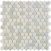 Hex White Mosaic Tile Sheet - 301 X 297mm -Espaces Bain Shop hexwhi d2