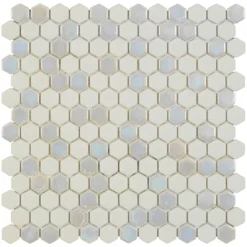 Hex White Mosaic Tile Sheet - 301 X 297mm