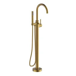 Britton Hoxton Floor Standing Bath Shower Mixer - Brushed Brass