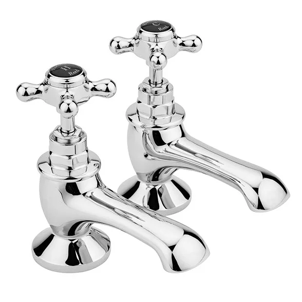 Hudson Reed Topaz Black Basin Taps - Chrome 4 Hudson Reed Topaz Black Basin Taps - Chrome - Image 2