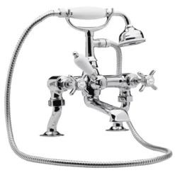 Nuie Luxury Beaumont 3/4 Inch Cranked Bath Shower Mixer - Chrome