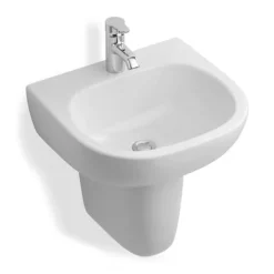Ideal Standard Jasper Morrison 50cm 1TH Basin & Semi Pedestal -Espaces Bain Shop jas50s d2