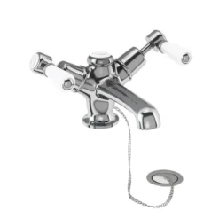 Burlington Kensington - Chrome Basin Mixer Tap With Plug & Chain -Espaces Bain Shop ke5d1