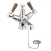 Burlington Kensington Walnut Basin Mixer With Plug & Chain Waste -Espaces Bain Shop ke5qtwal l