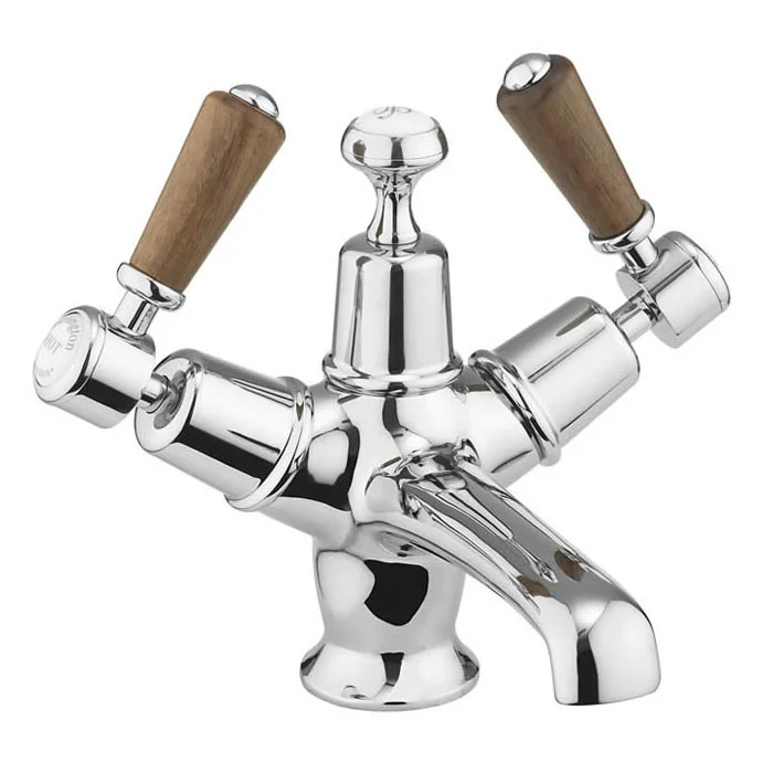 Burlington Kensington Walnut Basin Mixer With Click Clack Waste 3 Burlington Kensington Walnut Basin Mixer With Click Clack Waste