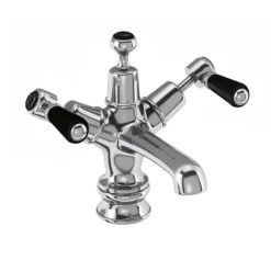 Burlington Kensington Regent Black Basin Mixer With Click-Clack Waste -Espaces Bain Shop ker6bla l