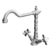 Classic Style Mono Kitchen Sink Mixer Tap With Cross Head Handles - Chrome 1 Classic Style Mono Kitchen Sink Mixer Tap With Cross Head Handles - Chrome -Espaces Bain Shop kta009 d1a