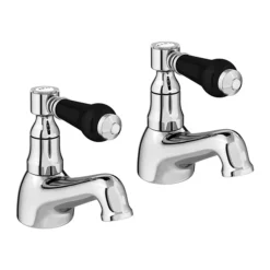 Lancaster Black Traditional Basin Taps -Espaces Bain Shop lancasterblacktraditionalbasintapsnl