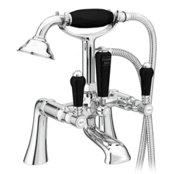 Lancaster Black Traditional Bath Shower Mixer Taps + Shower Kit -Espaces Bain Shop lancasterblacktraditionalbathshowermixertapsincshowerkit l