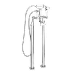 Lancaster Traditional Freestanding Chrome Bath Shower Mixer & Shower Kit -Espaces Bain Shop lancastertraditionalfreestandingchromebathshowermixerlrg