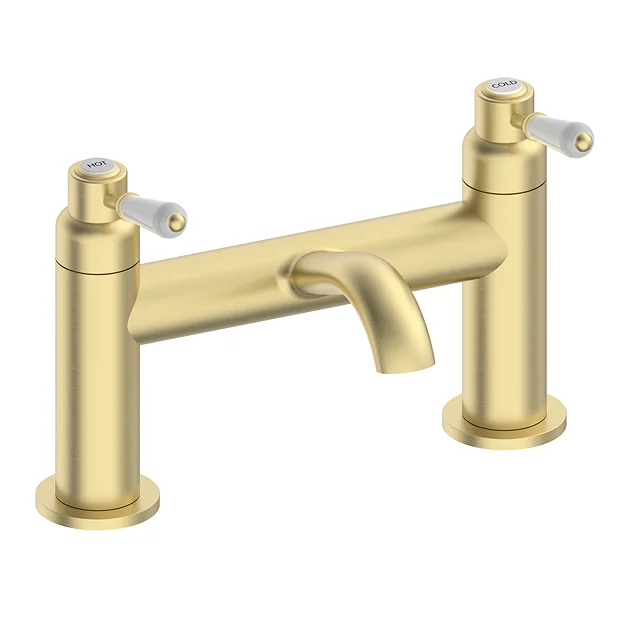 Lancaster Traditional Brushed Brass Lever Bath Filler Tap 3 Lancaster Traditional Brushed Brass Lever Bath Filler Tap
