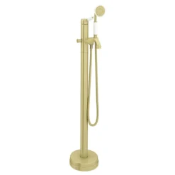 Lancaster Traditional Brushed Brass Single Lever Freestanding Bath Shower Mixer -Espaces Bain Shop lbb8fs d2