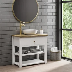 Lancaster Traditional Brushed Brass Tall Mono Basin Mixer -Espaces Bain Shop lbb8td3