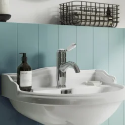 Lancaster Traditional Chrome Single Lever Mono Basin Mixer Tap -Espaces Bain Shop lch5t d1