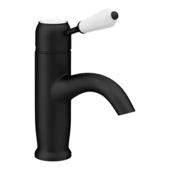 Lancaster Traditional Matt Black Single Lever Mono Basin Mixer Tap -Espaces Bain Shop lmb5td6