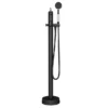 Lancaster Traditional Matt Black Single Lever Freestanding Bath Shower Mixer -Espaces Bain Shop lmb8fs d4