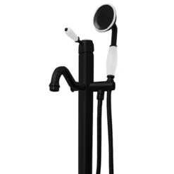 Lancaster Traditional Matt Black Single Lever Freestanding Bath Shower Mixer -Espaces Bain Shop lmb8fsd1