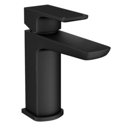 Mileto Modern Matt Black Basin Tap -Espaces Bain Shop m05blk lrg1
