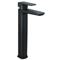 Mileto Matt Black High Rise Mono Basin Mixer Tap