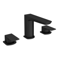 Mileto Matt Black Deck Mounted (3TH) Bath Filler Tap -Espaces Bain Shop m15blk l1
