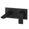 Mileto Matt Black Wall Mounted Basin Mixer -Espaces Bain Shop m18blk lrg