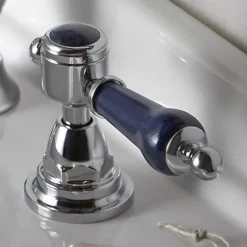 Heritage Glastonbury Midnight Blue Bath Pillar Taps