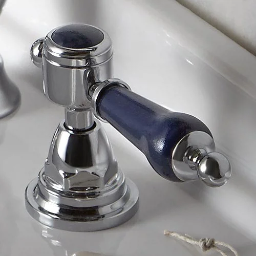 Heritage Glastonbury Midnight Blue Bath Pillar Taps 3 Heritage Glastonbury Midnight Blue Bath Pillar Taps