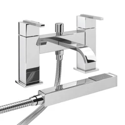Milan Modern Bath Shower Mixer With Shower Kit - Chrome