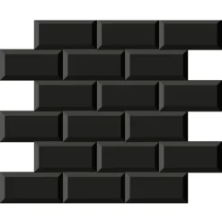 Victoria Black Mini Metro Mosaic Tile - 291 X 296mm