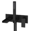 Monza Matt Black Wall Mounted Bath Shower Mixer Tap + Shower Kit -Espaces Bain Shop mzblk19 nl