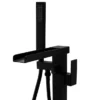 Monza Matt Black Waterfall Floor Mounted Freestanding Bath Shower Mixer 2 Monza Matt Black Waterfall Floor Mounted Freestanding Bath Shower Mixer -Espaces Bain Shop mzblkfs d1